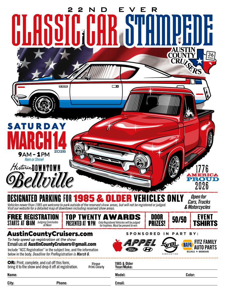 Austin County Cruisers Classic Car Stampede 2026
