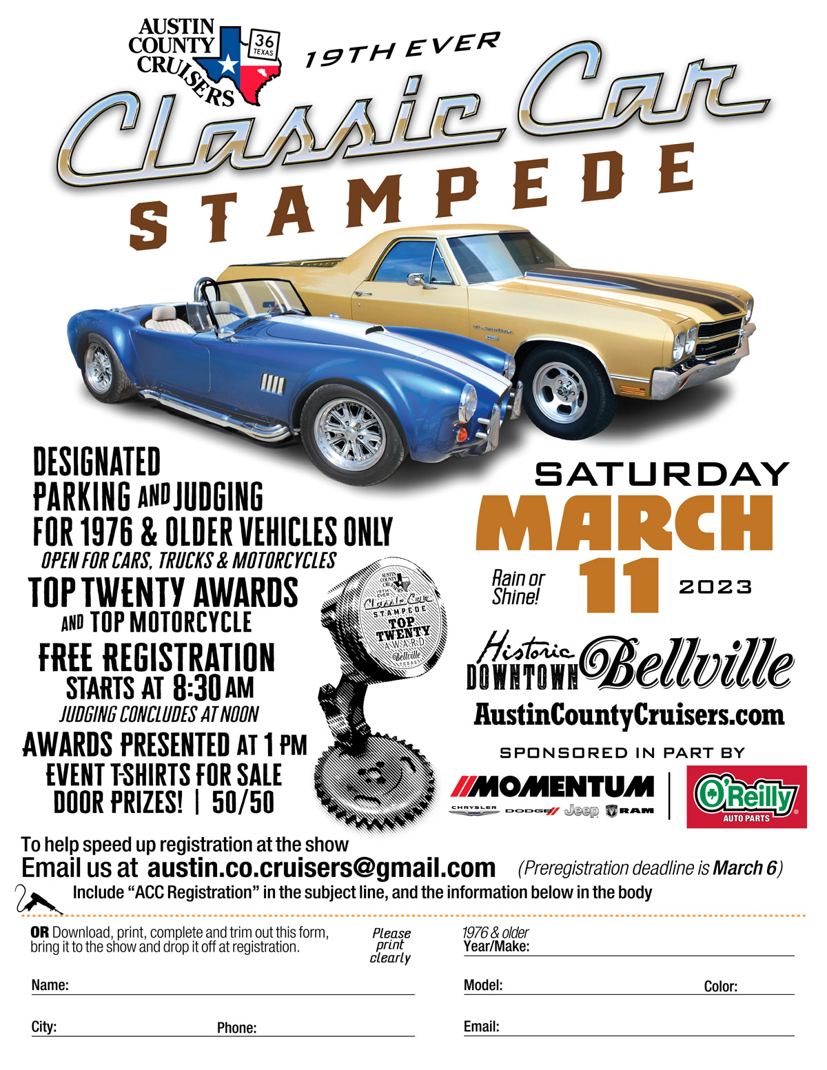Austin County Cruisers Bellville, Texas Classic Car Stampede Car Show